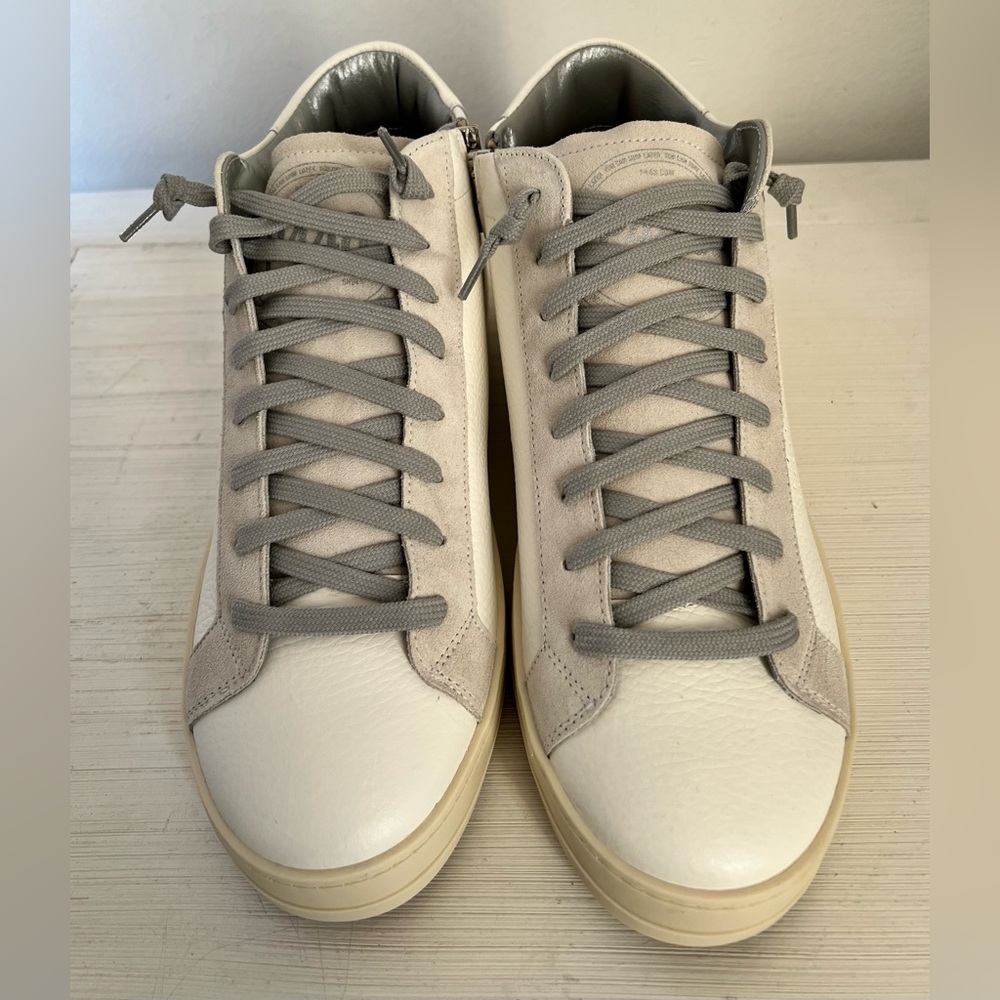 P448 leather mid top sneakers